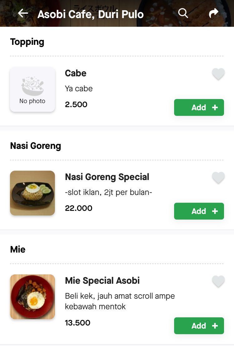 Deskripsi Menu Makanan